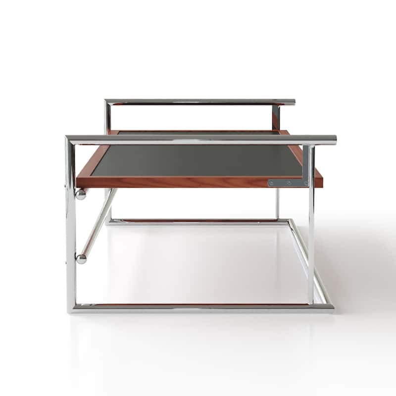 2-in-1 Convertible Desk Coffee Table with Drawing & Writing Surface, Dining Table End Table with Rust-Resistant Frame