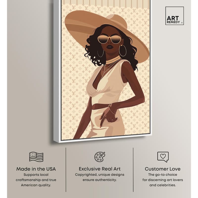 Stylish Gal in Tans Canvas by Art Remedy