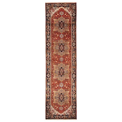 ECARPETGALLERY Hand-knotted Serapi Heritage Dark Copper Wool Rug - 2'11 x 11'9