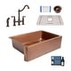 preview thumbnail 1 of 2, Adams 33" Farmhouse Copper Kitchen Sink with Bridge Faucet and Disposal Drain