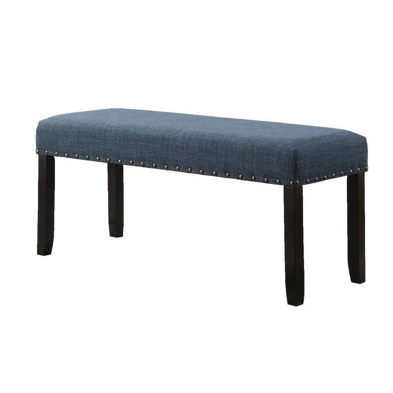 Dining Bench Corridor Bench Leisure Bench with Nailhead Trim, Upholstered Seat Decorative Bench with Solid Wood Legs