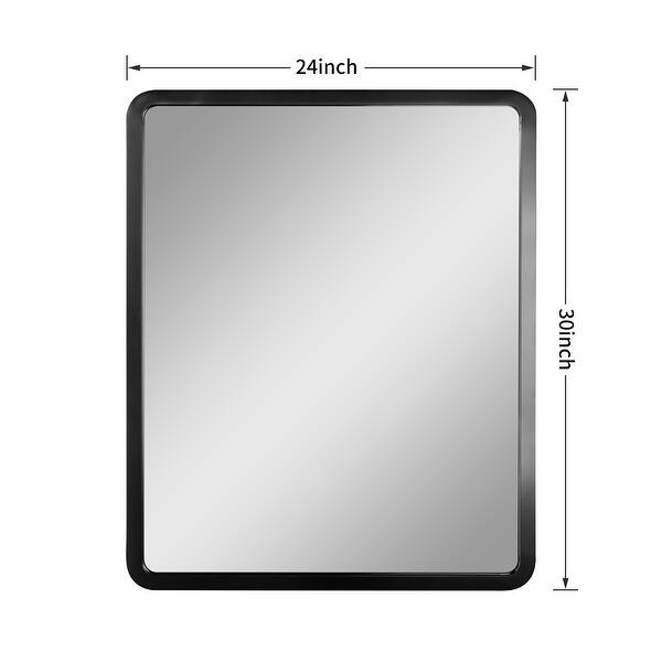 MacLuu Rectangular with Curved Edge Metal Frame Vanity Mirror - Bed ...