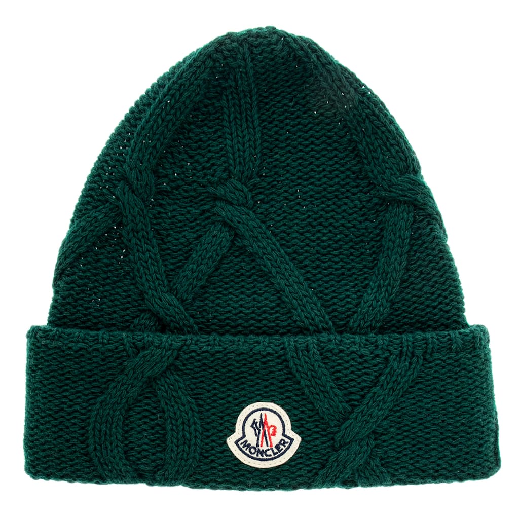 Moncler Cable Knit Wool Beanie