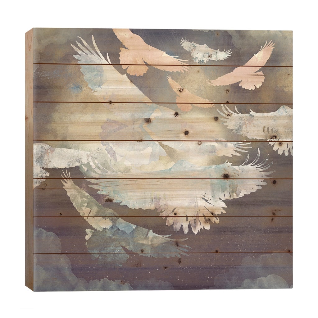 Moonlight Flight Print On Wood by SpaceFrog Designs - Multi-Color