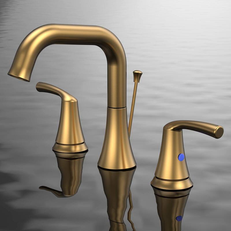 Modern 2 Handle 360° Swivel Bathroom Sink Faucet with Pop Up Drain Assembly, Aerator, Anti Corrosion, Splash Proof, Water Saving