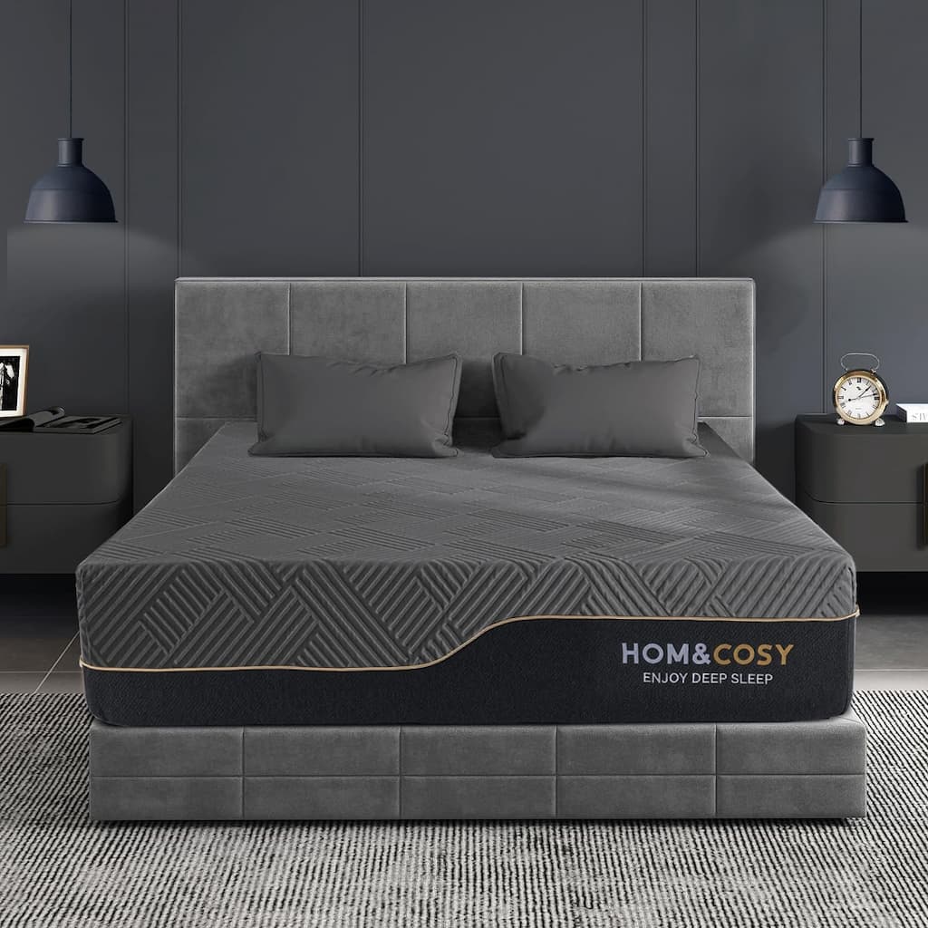 12 in. Premium Cooling Green Tea/Gel Memory Foam Mattress with Ice Silk Cover, Luxury Extra Firm Mattress for Back Pain