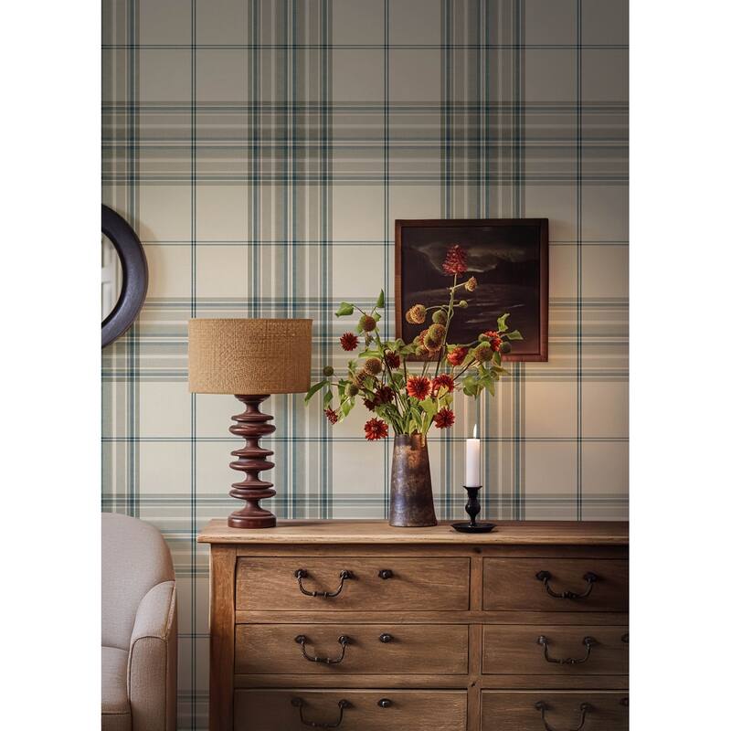 A-Street Prints Westley Moss Plaid Wallpaper