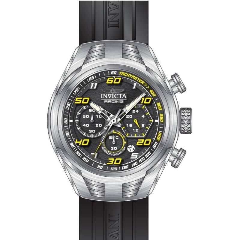 Invicta Men's 47724 Invicta Racing Quartz Chronograph Black Dial Watch