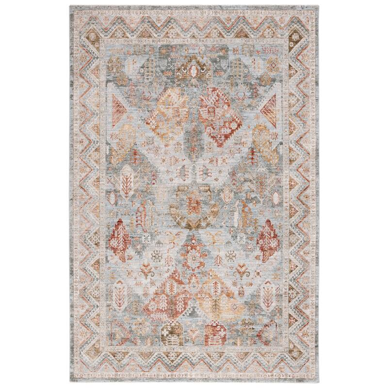 SAFAVIEH Handmade Hamilton Moran Oriental Rug - 6'7" Square - Blue/Gold Rust