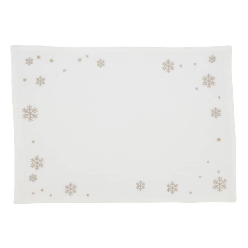 Frozen Elegance Embroidered Snowflake Placemat (Set of 4) - Set of 4