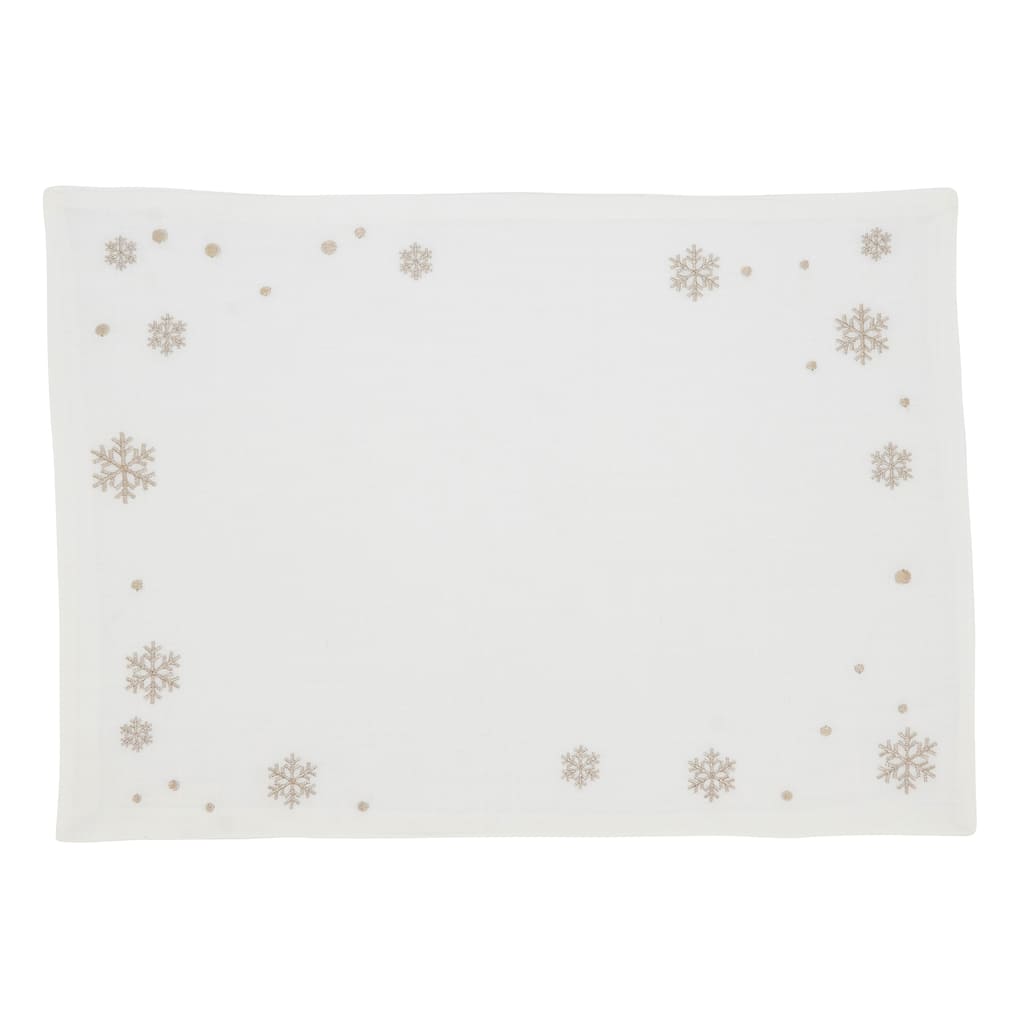 Frozen Elegance Embroidered Snowflake Placemat (Set of 4)