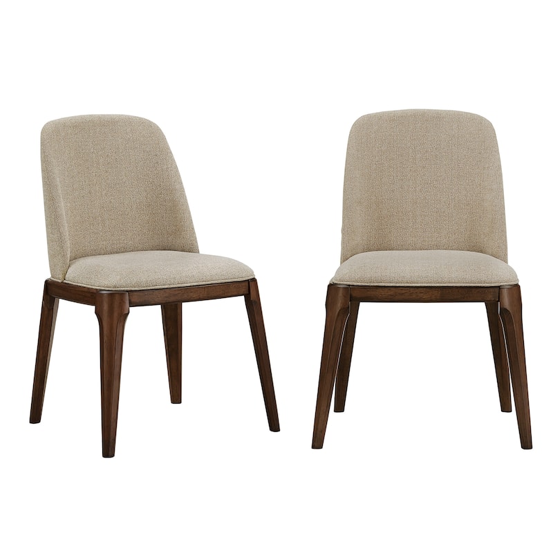 Vilnius Upholstered Side Chairs with Walnut Legs (Set of 2)