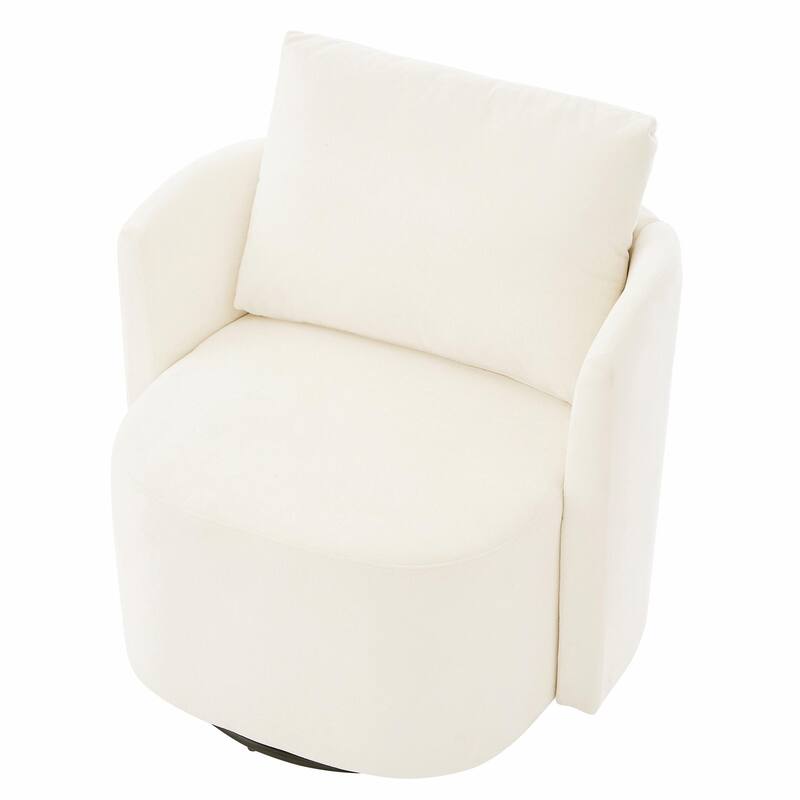 360° Swivel Chair - Chenille Upholstery, 440lb Capacity, Barrel Design