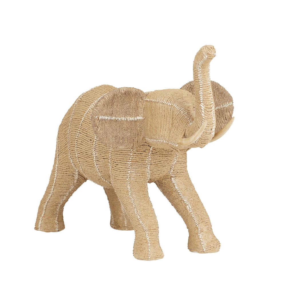 Polystone Elephant Decorative Sculpture - Beige - Roche River Decor