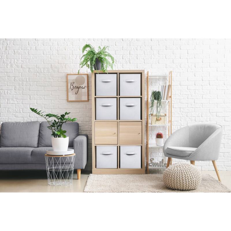 Sorbus Fabric Storage Bins 13" Foldable Cubes With Handles For Pantry, Cubbies, Toy And Closet Shelving Organization - 6Pk