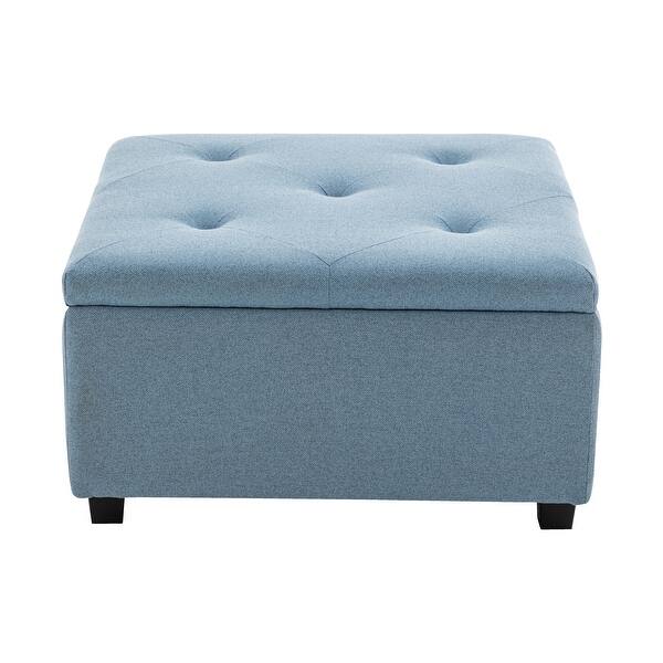Porthos Home Eloise Fabric Tufted Square Storage Ottoman