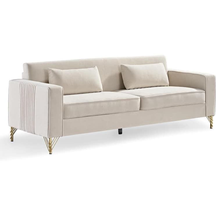 Aesthetic 85.8" Velvet Sofas for Living Room 3 Seater Couch with Classic Modern Appeal and Luxurious Soft Comfort