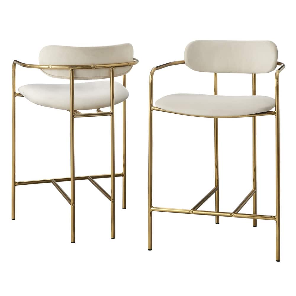 Simple Living Retro Velvet Counter Stools (Set of 2)