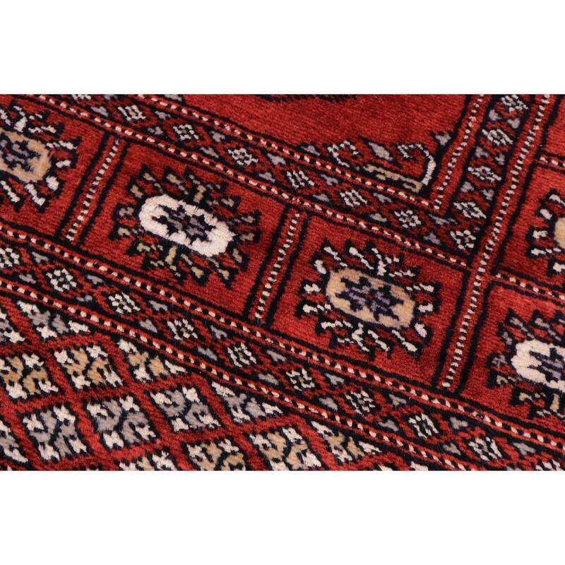Rustic Bokhara Farrell Rust/Beige Hand Knotted Wool Runner - 2'7'' x 11'7''