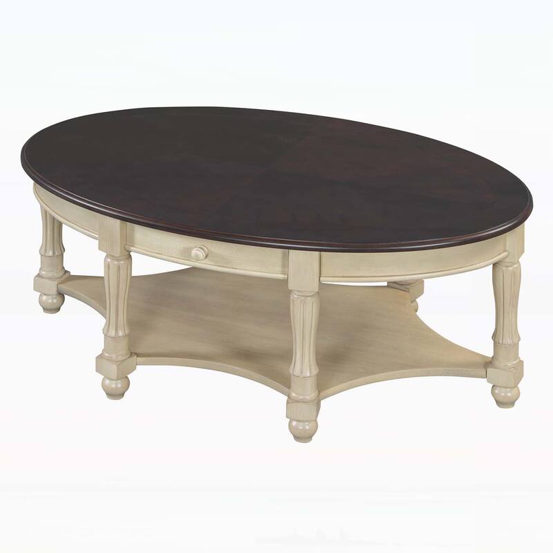 Oval Accent Table with Drawer and Storage Shelf,for Living Room