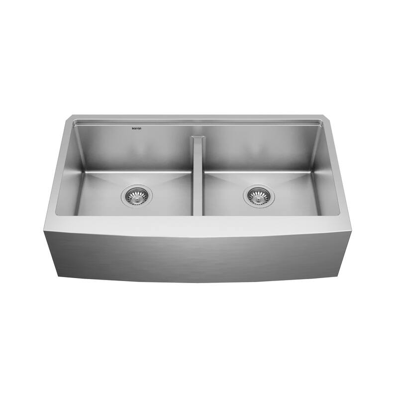 Karran Elite WSA-48-PK1 Apron Front Farmhouse 36" Double Bowl Stainless Steel Workstation Sink
