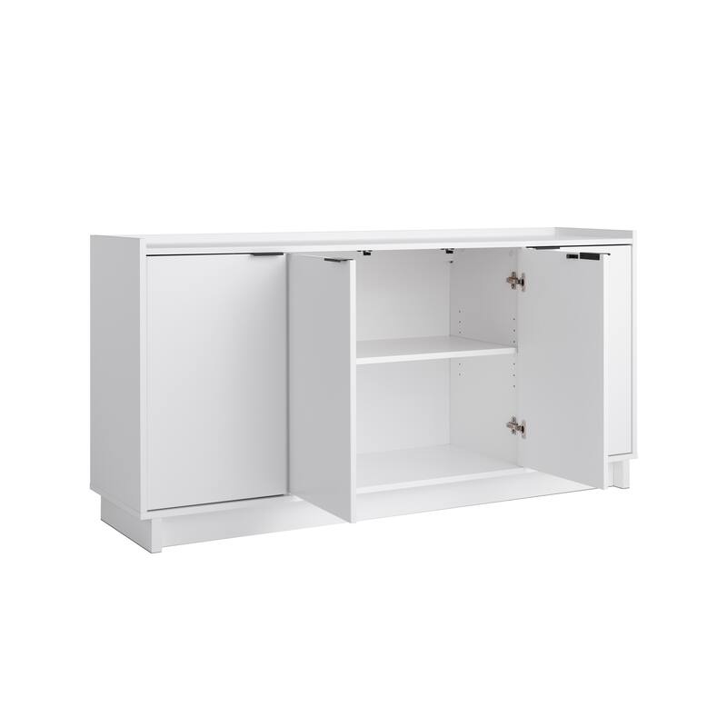 Prepac Simply Modern 4 Door 60" W x 30" H x 16" D Storage Cabinet - 60 in W x 30 in H x 16 in D