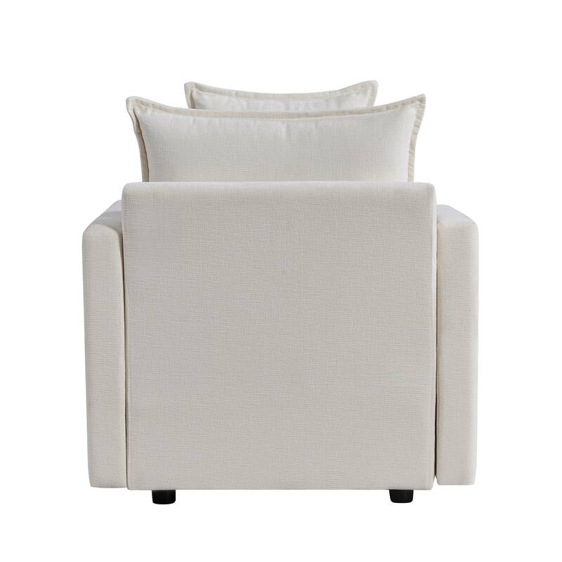 33.07" Upholstered Arm Chair with Solid Wood Frame