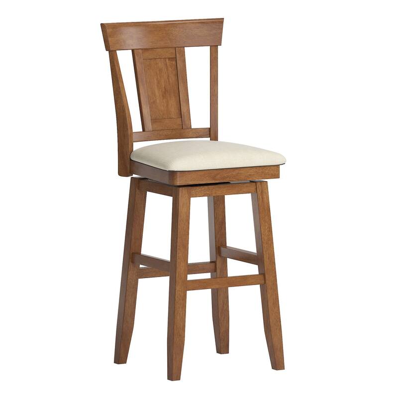 Eleanor Panel Back Wood Swivel Chair by iNSPIRE Q Classic - Bar Height - Oak