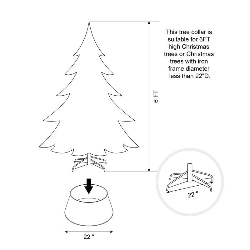 Glitzhome Christmas Metal Diecut Snowflake Tree Collar with Lights