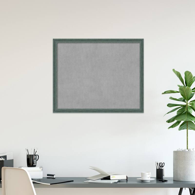 Amanti Art Upcycled Teal Grey Framed Magnetic Board