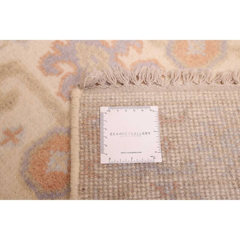 ECARPETGALLERY Hand-knotted Royal Oushak Ivory Wool Rug - 2'6 x 13'8