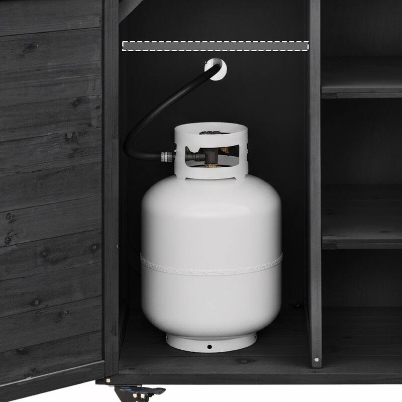 Roomfitters 78.3" Outdoor Kitchen Island with Foldable Grill Table, Stainless Steel Top & Tilt Trash Can Storage