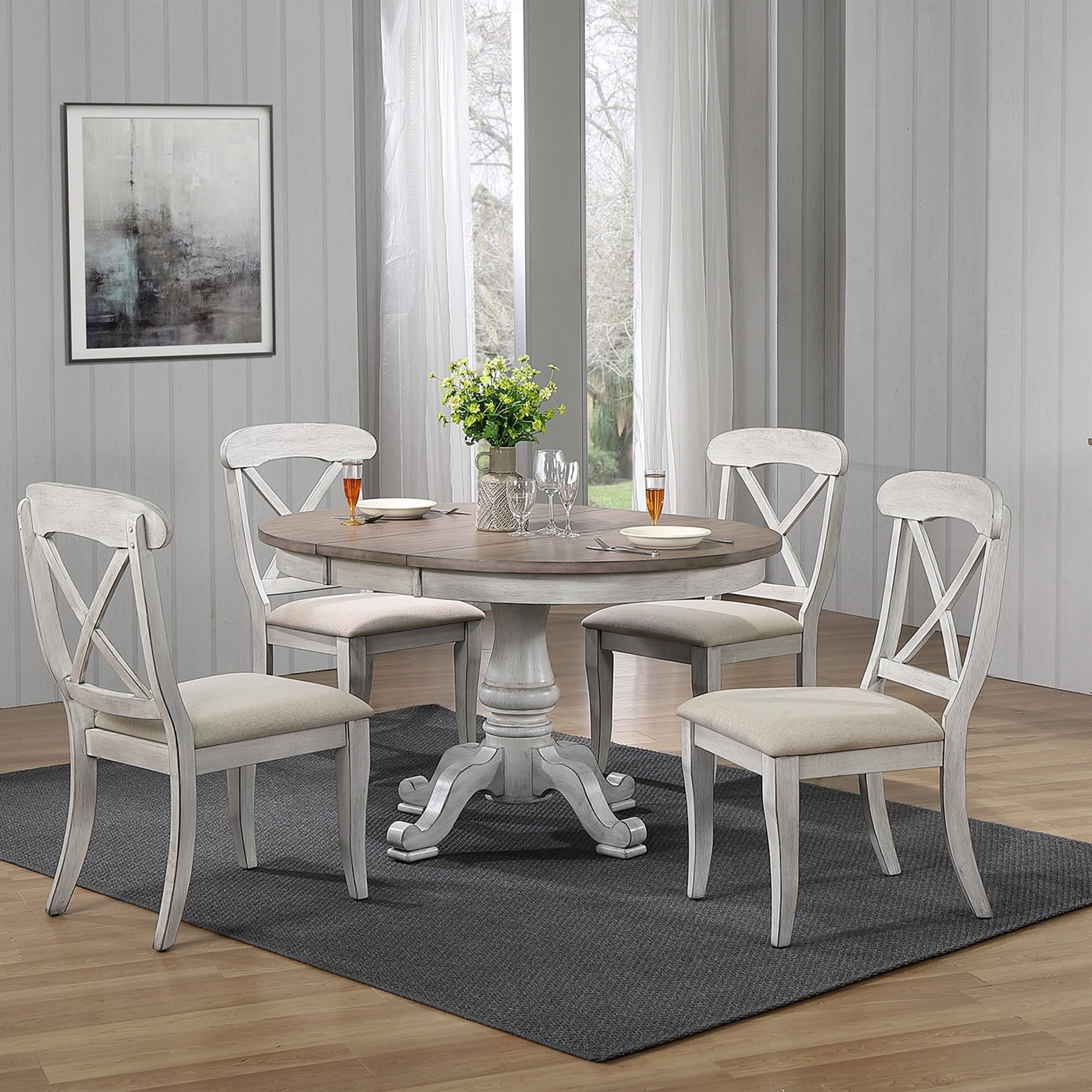 Liberty Furniture Ocean Isle 5 Piece Dining Set Oval Pedestal Table