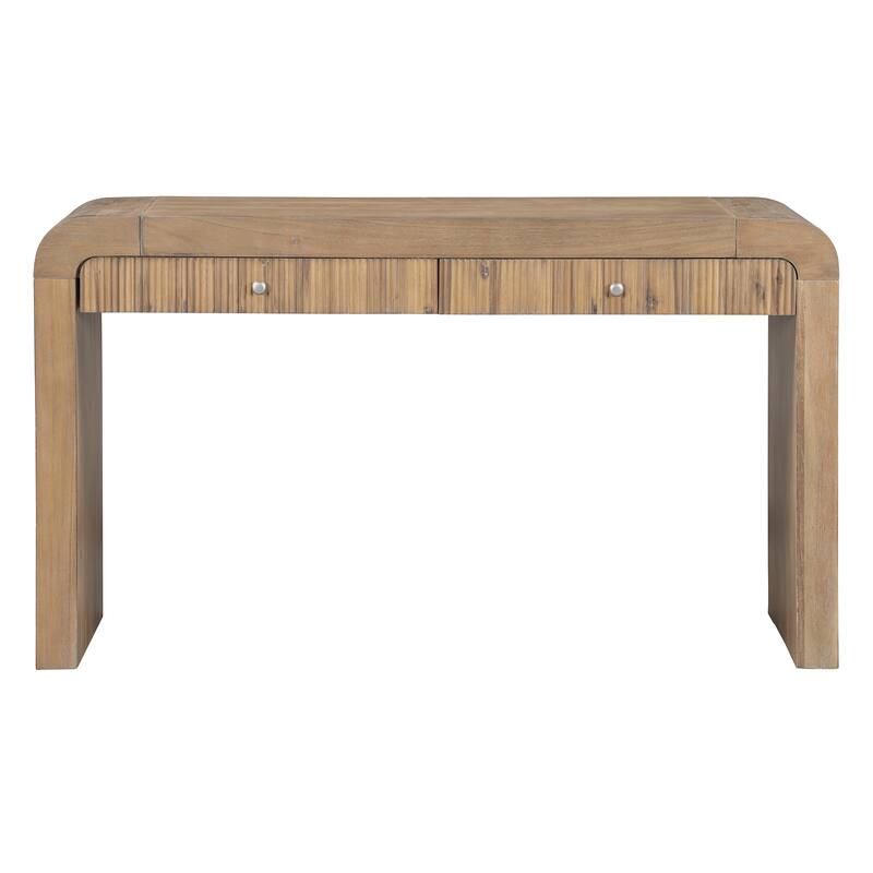Wood Console Table Rectangular Sofa Table Behind Couch Table with 2 Drawer, Narrow Entryway Table Accent Table for Living Room