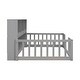 preview thumbnail 17 of 34, Floor Bed Wood Bed Frame with Bookcase Headboard, Without Slats Space-Optimizing Floor Bed with Guardrails Easy Assembly