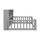 preview thumbnail 18 of 17, Twin Size Pine Wood Floor Bed with Bookcase and Guardrails