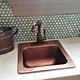 preview thumbnail 6 of 9, Angelico Copper 15" Single Bowl Drop-In Kitchen Sink with 1 Hole