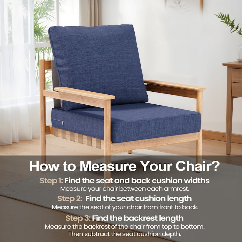 27.6'' x 24.4'' x 4.5'' Outdoor Indoor Patio Seat Cushions Set (Seat & Back)