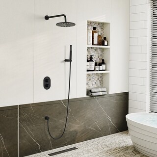 10 Inch Wall Mounted Shower System with Hand Shower - Bed Bath & Beyond ...