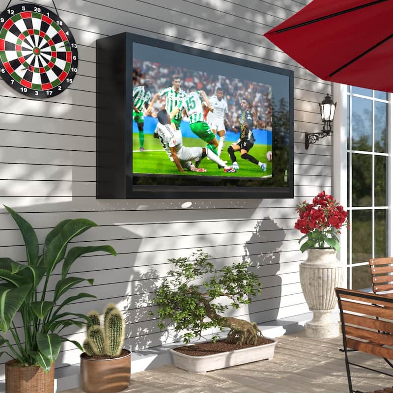 VEIKOUS 43" Outdoor TV Enclosure Weatherproof, Full Motion TV Bracket, All-Weather Protection - 43.31''×8.07''×27.56''