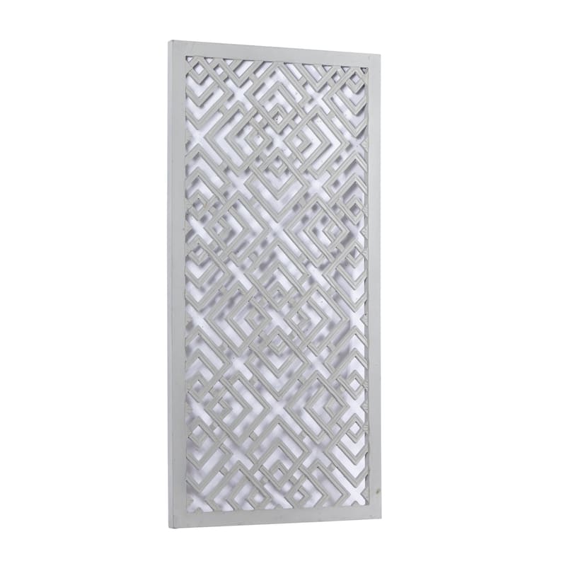 Wooden Geometric Carved Wall Decor - Gray - Roche River Decor