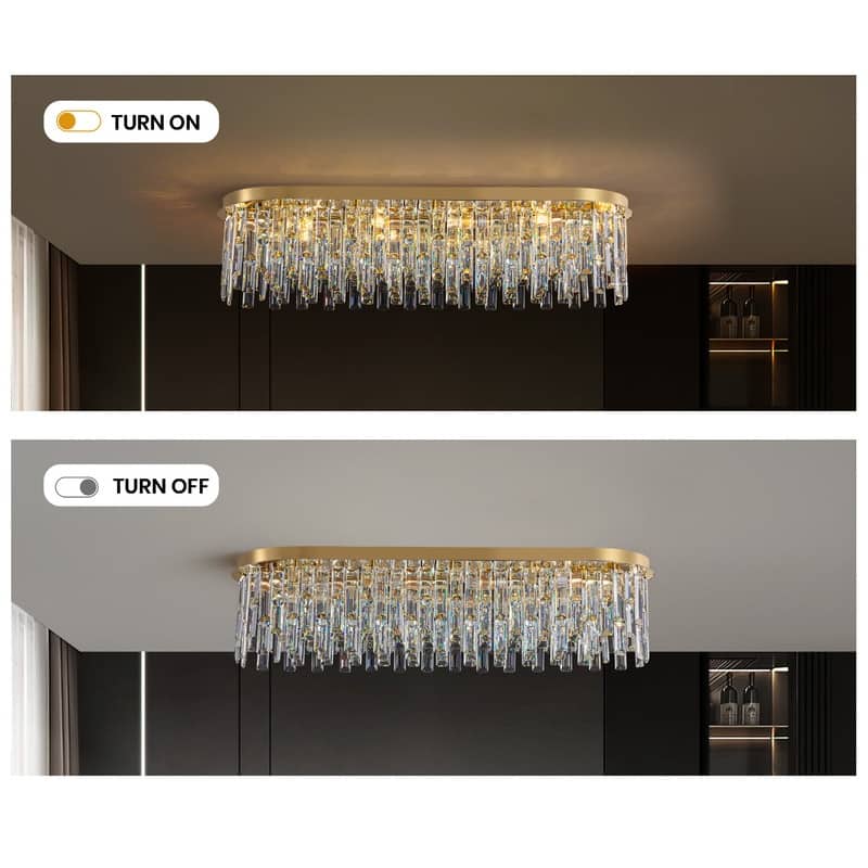 23.6 in. Chrome Crystal Chandelier Round Modern Chandelier Luxury Pendant Ceiling Light Fixture for Dining Room Living Room