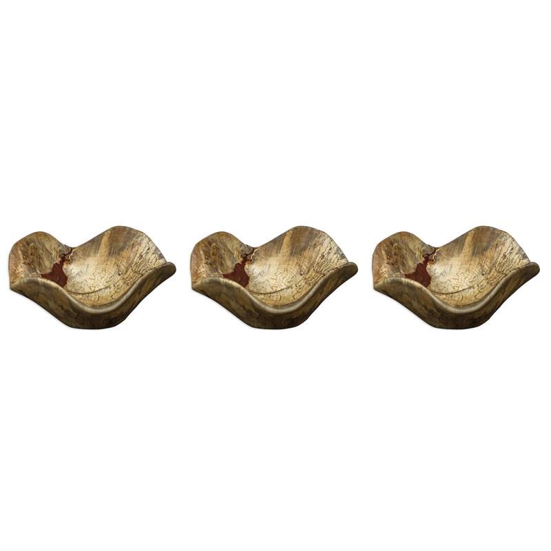 Uttermost Tamarine Three Piece Wall Sculpture Set - Salted Tamarind