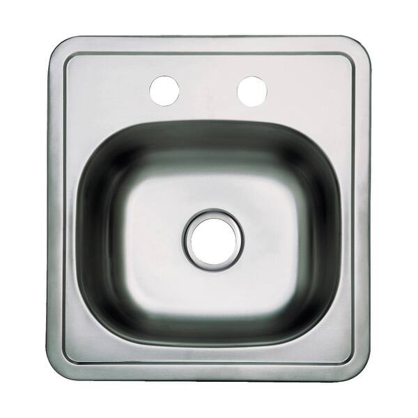 slide 2 of 2, Studio 15-Inch Stainless Steel Self-Rimming 2-Hole Single Bowl Bar Sink in Brushed Brushed