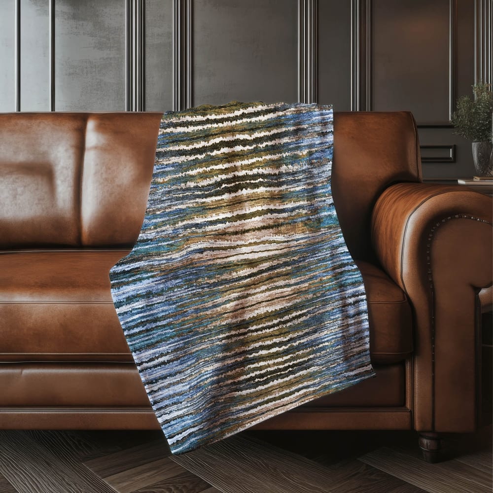 Premium Machine Washable Modern Prints Sherpa Throw Blanket