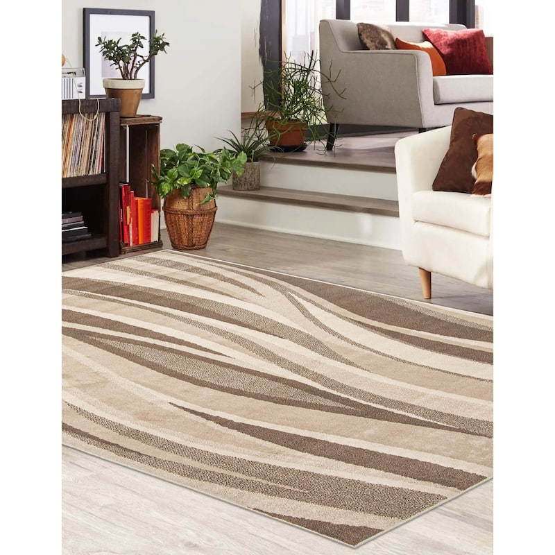 ECARPETGALLERY Machine Woven Mirage Beige Area Rug
