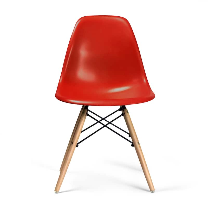 Paris-2 Side Chairs with Natural Legs (Set of 2) - Red