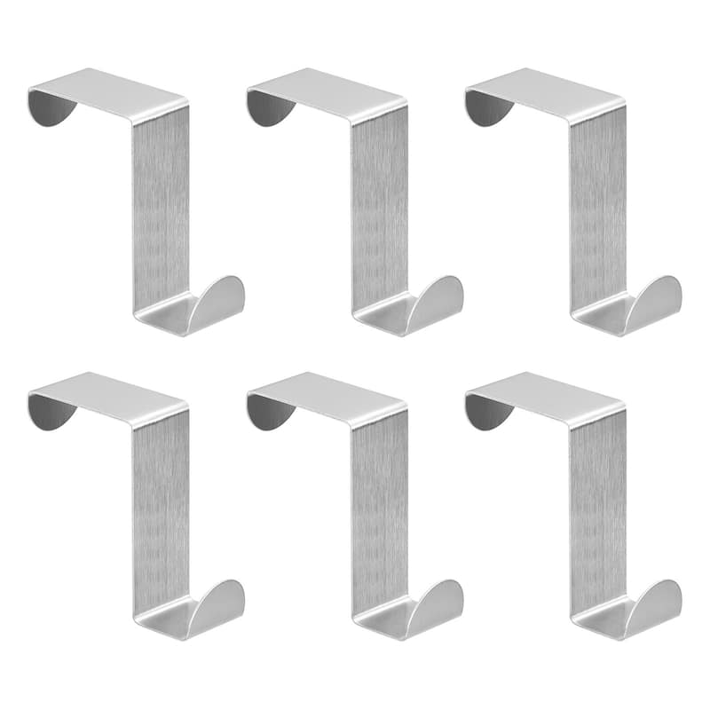 Over the Door Hooks, 6pcs - Stainless Steel S-Shaped Double Hooks
