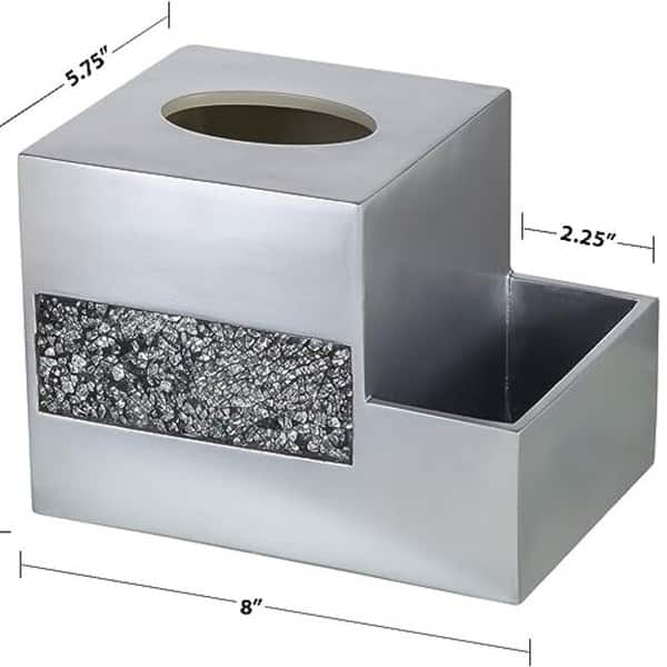 Creative Scents Brushed Nickel Silver Tissue Box Cover MultiFunction