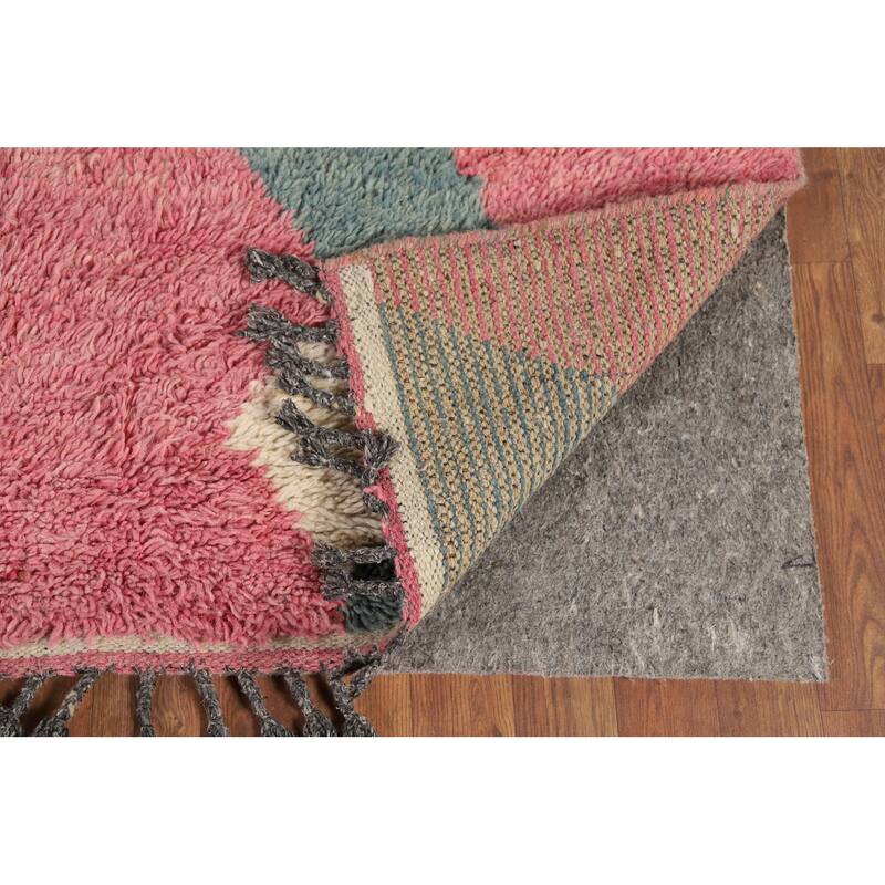 Abstract Plush Moroccan Oriental Area Rug Hand-Knotted Wool Carpet - 8'0" x 10'8"